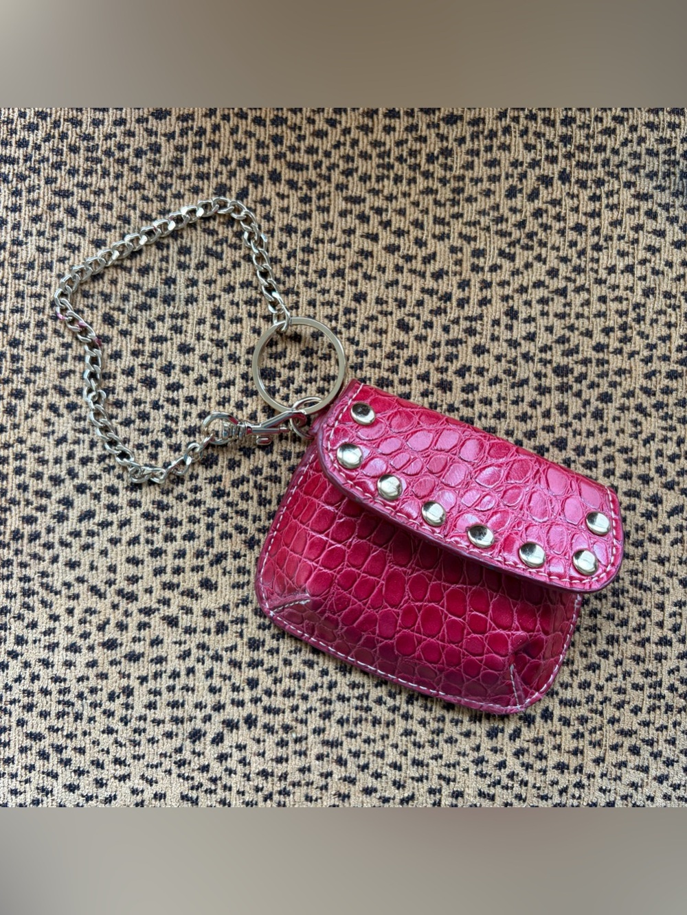 Kathy Van Zeeland Red Keychain Coin Purse